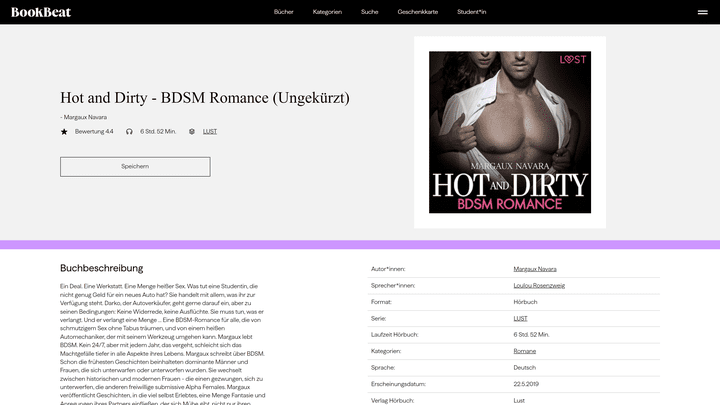 Schmutzigen Sex ohne Tabus verspricht “Hot and Dirty – BDSM Romance” von Margaux Navara