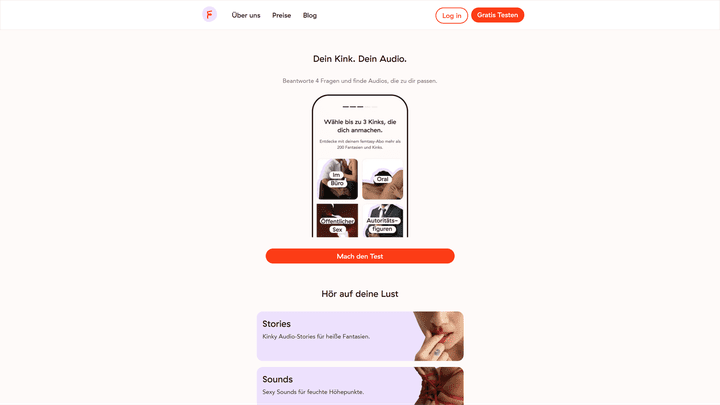 femtasy bietet einen Test, um deine Geschmacksrichtungen zu ermitteln
