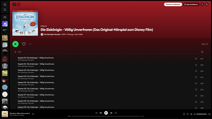 Im Kinofilm wurde viel gesungen, das Hörspiel wurde auf etwa eines über Stunde zusammengekürzt