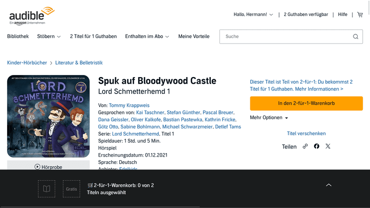 Die Reihe “Lord Schmetterhemd” ist eines der beliebtesten Kinderhörspiele