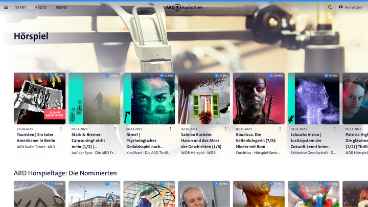Die Hörbücher und Hörspiele der ARD-Rundfunkanstalten werden in der ARD-Audiothek gesammelt und stehen kostenlos zum Streamen bereit