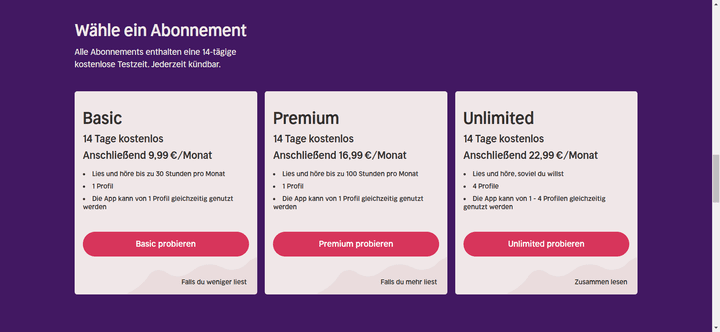 Mit dem Unlimited-Tarif kannst du deinen Account z.B. mit Familienmitgliedern teilen und bares Geld sparen