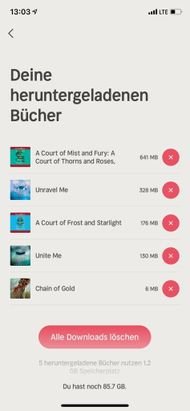 Ihr könnt um die 180 Hörbücher herunterladen