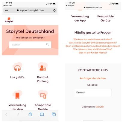 Wenn ihr eine Anfrage einreichen wollt, findet ihr das Kontaktformular direkt in der App