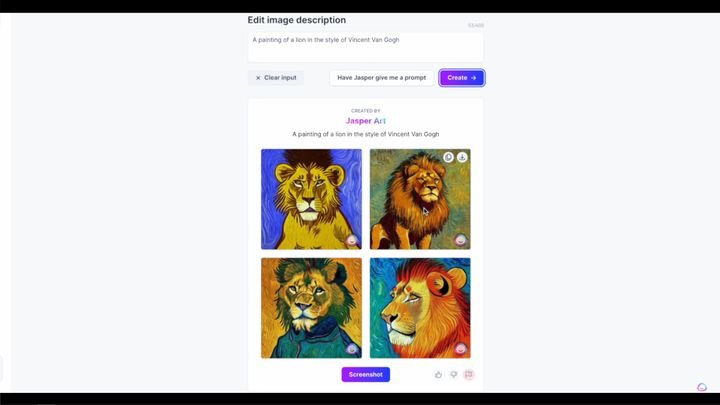 Bei Bedarf generiert dir Jasper auch KI-Kunst für Thumbnails und Co.