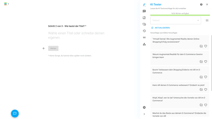 Die Vorschläge für den Titel des Blogartikels überzeugten mich