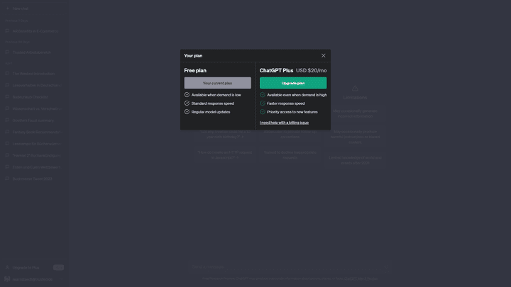 ChatGPT kann unbegrenzt kostenlos genutzt werden