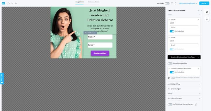 Im Pop-up-Editor ist keine freie Platzierung Ihrer Objekte möglich