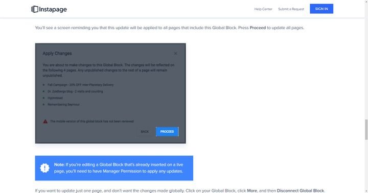 Mit globalen Blocks führen Sie schnell Änderungen an gleichen Inhalten durch