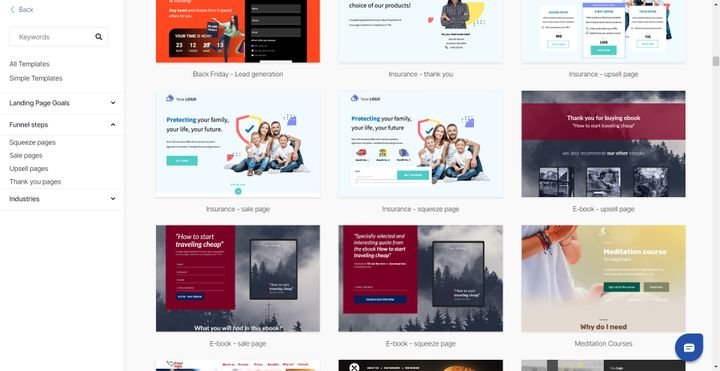 Einige Vorlagen finden Sie bei Landingi in mehrfacher Ausführung