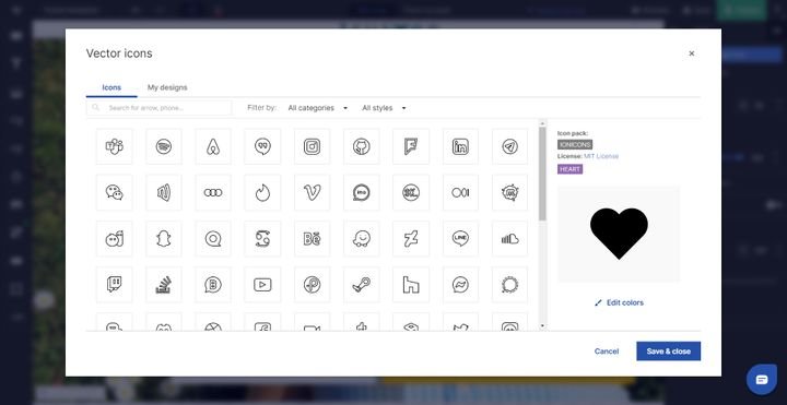Landingi bietet Ihnen den Einsatz von flexiblen Vektor-Grafiken