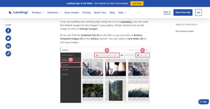 Werten Sie den Look Ihrer Seiten mit Bildern von Unsplash auf
