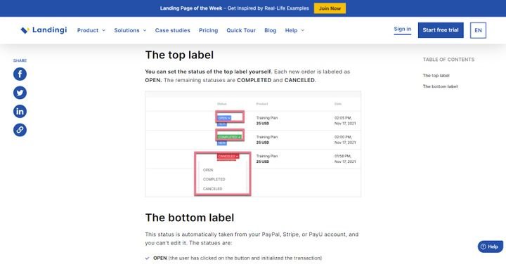 Behalten Sie mit Landingi den Überblick über Bestellungen, die per Landingpage bei Ihnen eingehen