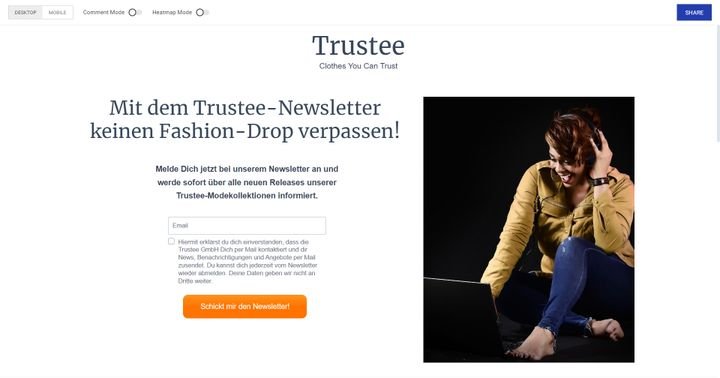 Informieren Sie zu Beginn Ihren User, um welches Produkt oder welche Leistung es geht