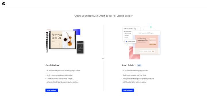 Sie haben bei Unbounce die Wahl zwischen zwei unterschiedlichen Editoren