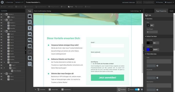 Der Classic Editor von Unbounce