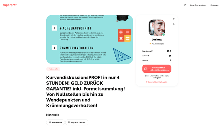 Einige Tutor:innen bieten eine Geld-zurück-Garantie an. Das ist aber die Ausnahme