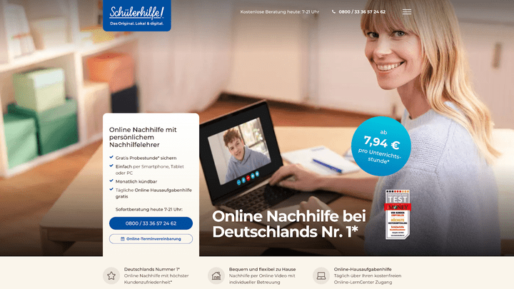 Die Schülerhilfe bietet sowohl Online- als auch Präsenzunterricht an