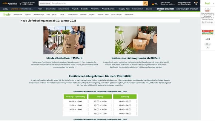 Die Liefergebühren wurden angepasst - hier werden sie ganz gut erklärt