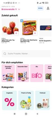 Am oberen Bildrand seht ihr die regionalen Öffnungszeiten