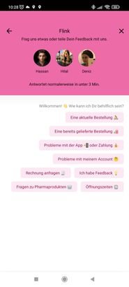 Einfach Thema auswählen - und nach drei Minuten hat man eine Antwort, die nicht vom Bot kommt