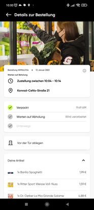 Live-Informationen zur Bestellung