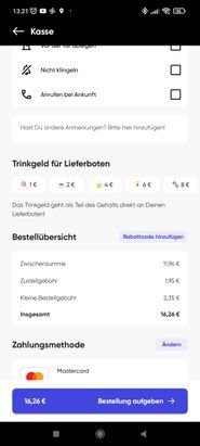 Beispiel für die Liefergebühren - hier in Hannover