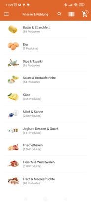 Die Anordnung der Kategorien in der App ist sehr übersichtlich gehalten