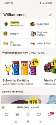 Die Startseite wirbt offensiv mit den Wochenangeboten; das geht etwas zulasten der Übersichtlichkeit