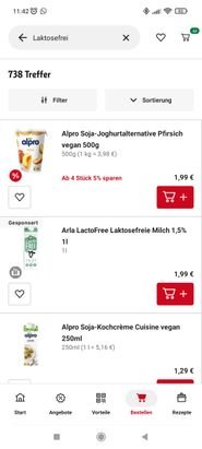 Nervig: In der Suchfunktion der App wird Werbung angezeigt