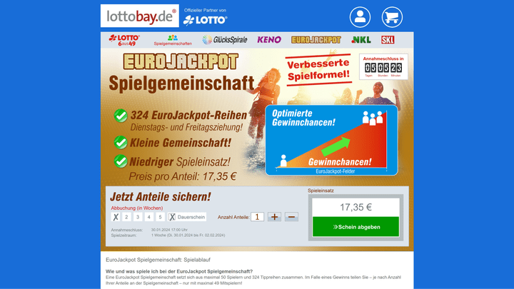Wähle aus den beliebtesten deutschen Lotterien, z. B. dem Eurojackpot