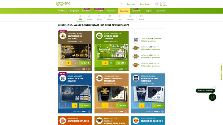 Glückwunsch! Bei Stefan klingelt die Rubbellos-Kasse ordentlich. Und auch Oliver hat gleich mehrfach gewonnen.