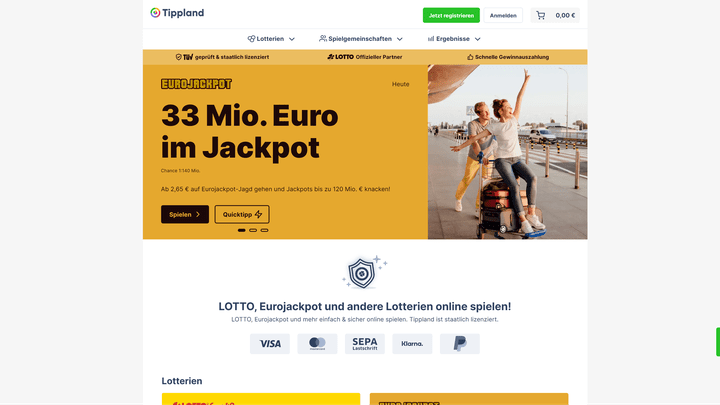 Tippland ist ein neuer Anbieter mit offizieller Lotto-Lizenz
