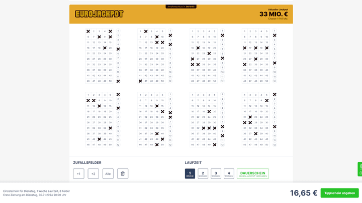 Mit den Buttons unter dem Spielfeld befüllst du im Handumdrehen beliebig viele Felder automatisch