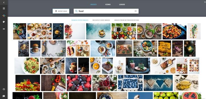 Zu jedem Themengebiet hat Beautiful.AI hübsche Stockfotos parat - hier: “Food”