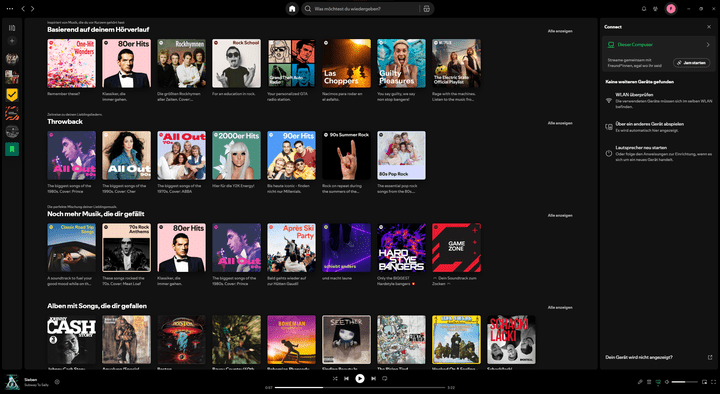 Mit Spotify Connect kannst du zwischen den verfügbaren Geräten wechseln.