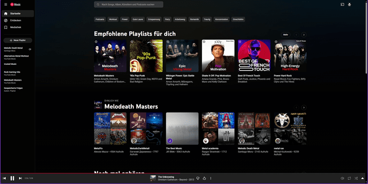 Deine persönliche Zentrale für Lieblingssongs, neue Entdeckungen und maßgeschneiderte Mixe auf einen Blick.