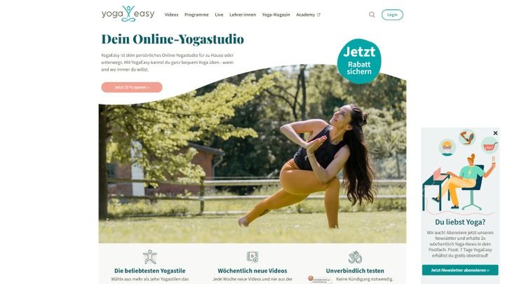 Bei YogaEasy holst du dir personalisiertes Yoga direkt nach Hause.