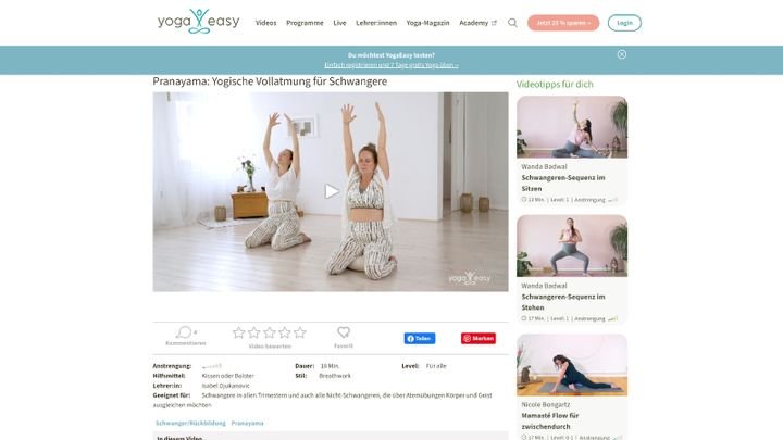 YogaEasy bringt dich in der Schwangerschaft in Form.