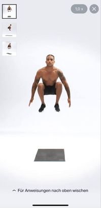 Du siehst in einer Vorschau die Übungen, die der virtuelle Coach zeigt