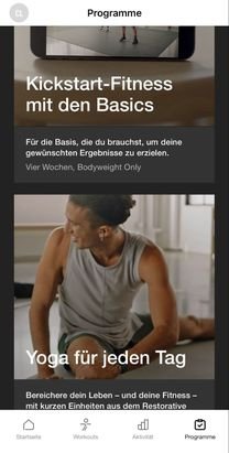 Mehrwöchige Workouts findest du unter “Programme”