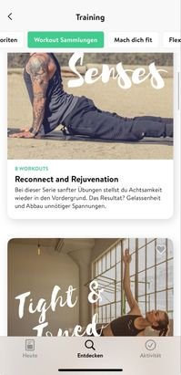 Du kannst aus mehreren Workout-Sammlungen wählen