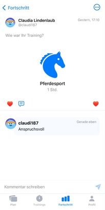Du kannst auch Trainingseinheiten außerhalb der App angeben
