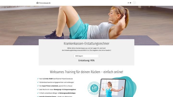 Die meisten Krankenkassen übernehmen einen Großteil der Kosten und du trainierst dich gesund zu Hause.