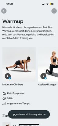 Aufwärmen ist sehr wichtig. Gerade beim Training zu Hause kommt diese Phase oft zu kurz.