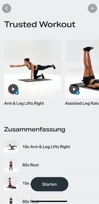 Mein eigenes “trusted Workout” hat Spaß gemacht und war ganz einfach zu erstellen.