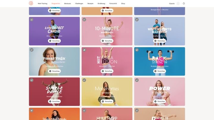 Das Angebot des Online-Fitnessclubs Gymondo ist umfassend und bunt.