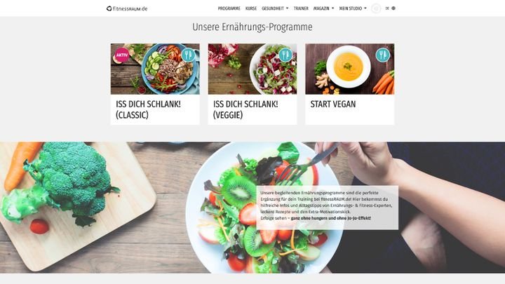 Bei fitnessRAUM hast du Zugang zu verschiedenen Ernährungsplänen, die deinen Workout unterstützen.