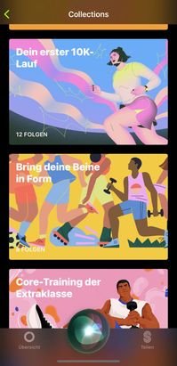 Die Collections bei Apple Fitness arbeiten auf ein bestimmtes Ziel hin und vereinen zusammenpassende Workouts.