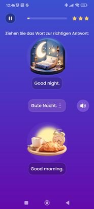 Vokabeln werden in der Regel mit Bildern präsentiert. Das ist ganz cool – klappt aber nicht in jedem Fall.